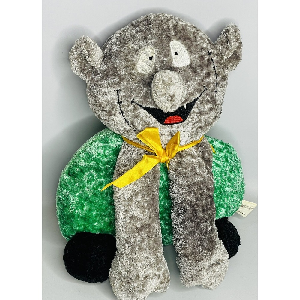 Vintage Kellytoy Halloween Plush 11" Chenille Gray Monster Green Frankenstein‎